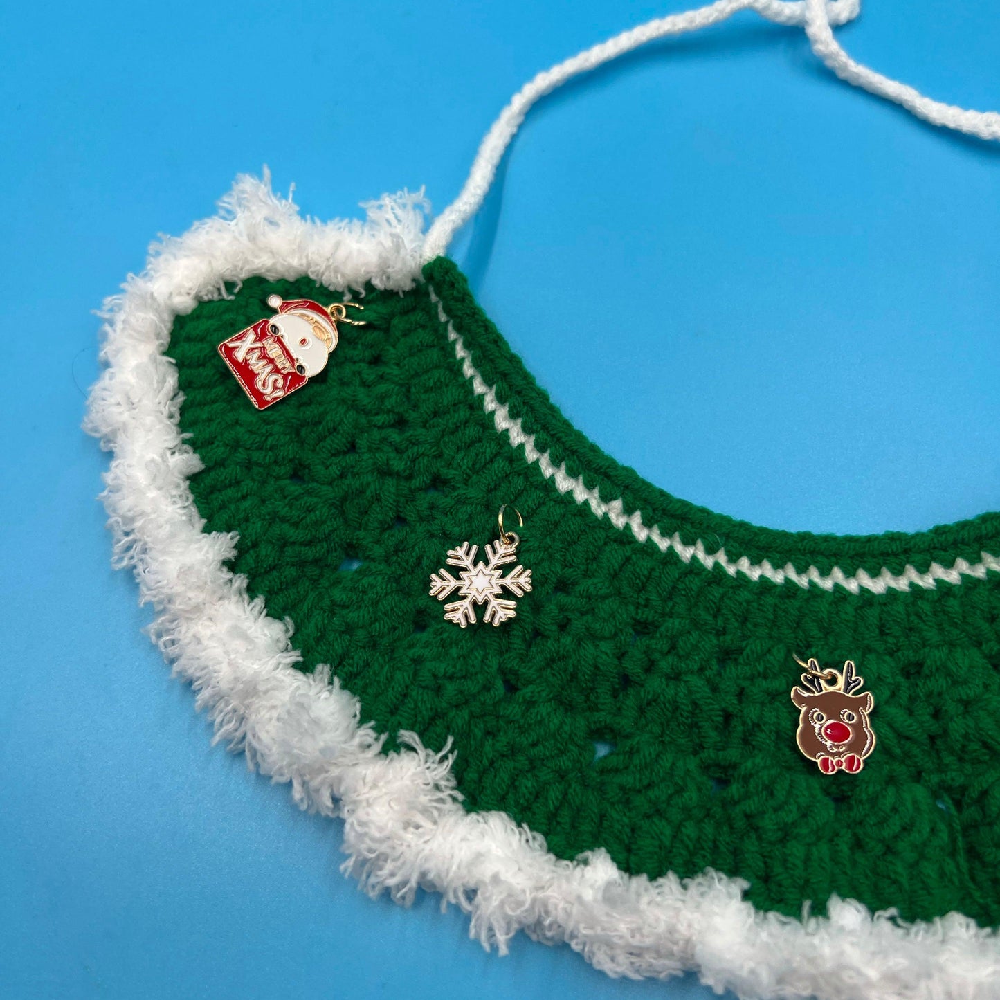 Xmas Crochet Neck piece Green - bearsupreme