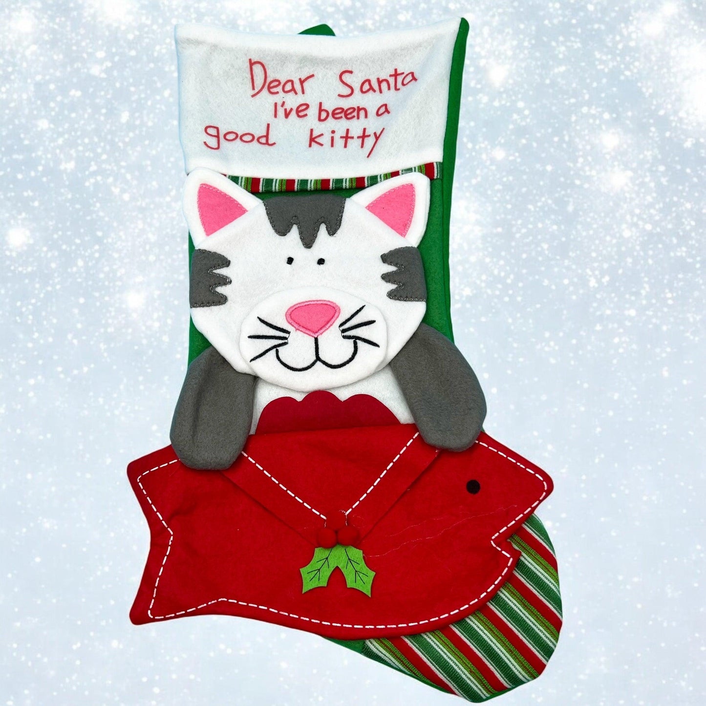 Xmas Dear Santa Cat stocking - bearsupreme