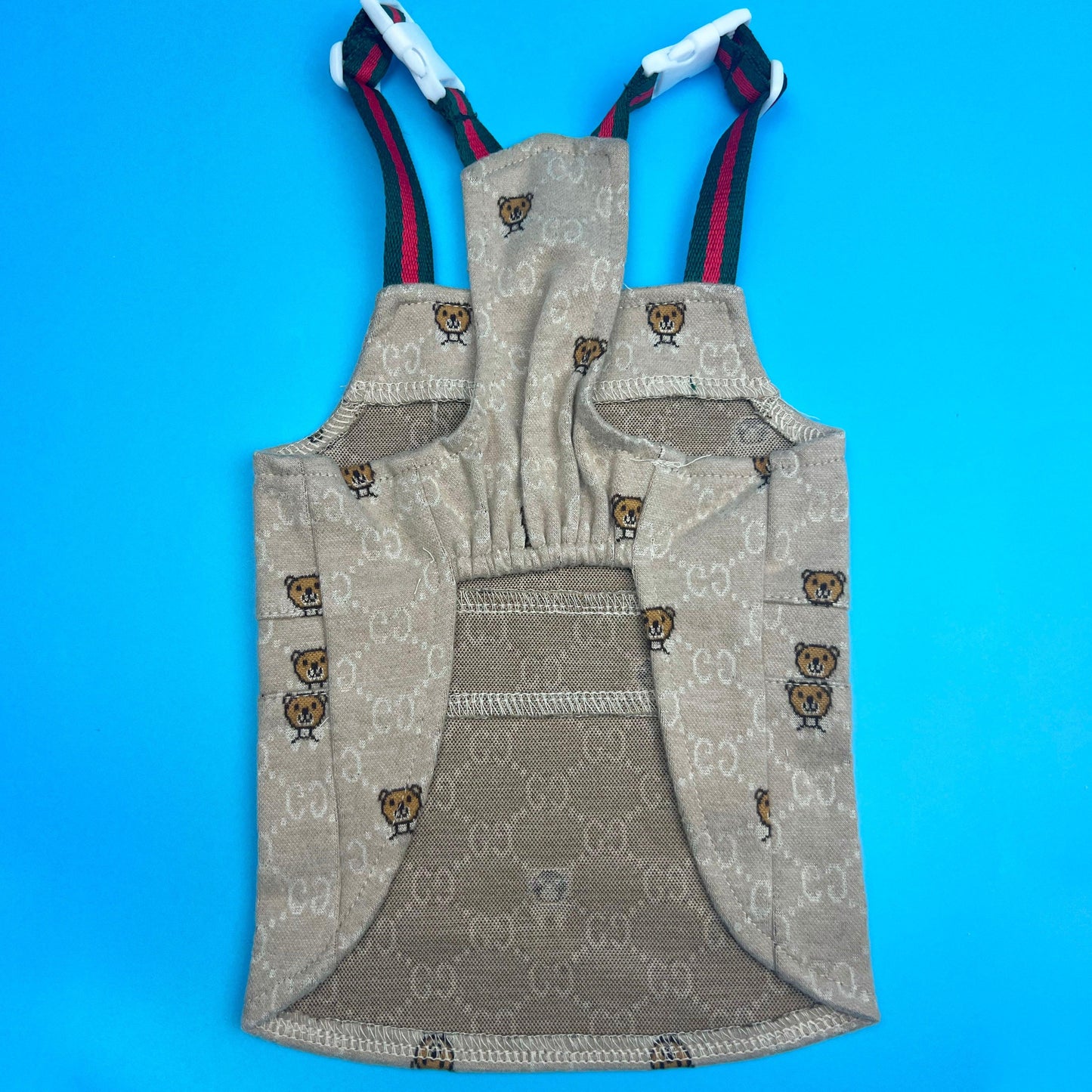 Pawcci Teddy Monogram Overall Dress Brown - bearsupreme