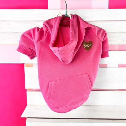 Love Heart Hoodie Pink bearsupreme