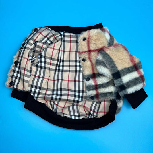 Furrberry button up Reversable Jacket - bearsupreme