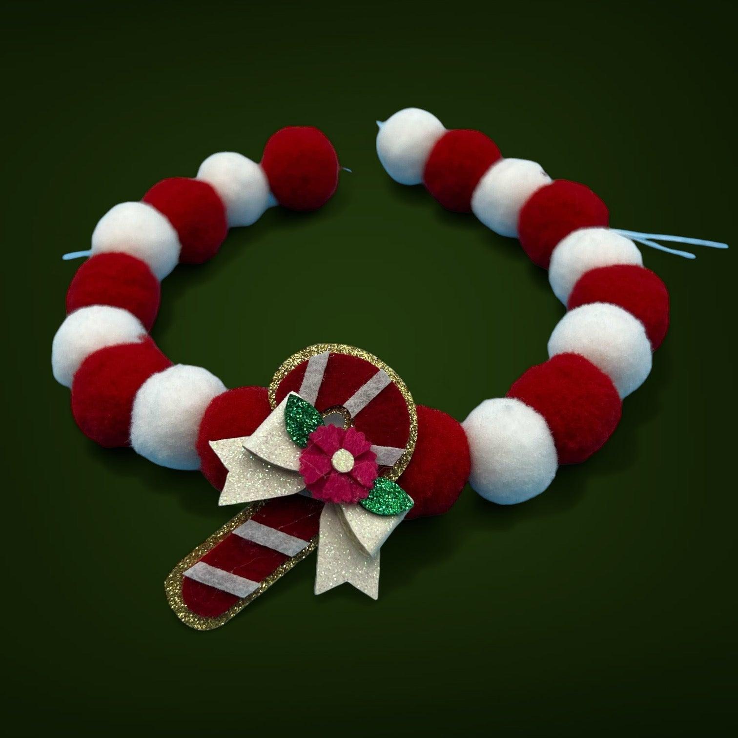 Candy Cane Pom Pom christmas pet accessories piece-bearsupreme