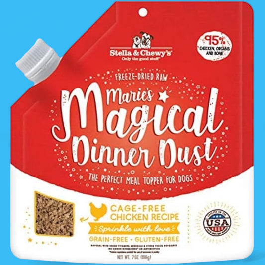 Stella & Chewy’s Freeze-Dried Raw Marie's Magical Dinner Dust – Protein Rich, Grain Free Dog & Puppy Food Topper – Cage-Free Chicken Recipe – 7 oz Bag bearsupreme