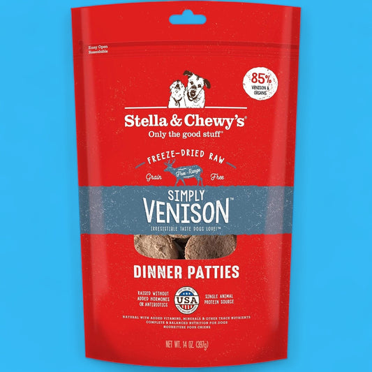 Stella & Chewy’s Freeze Dried Raw Dinner Patties – Grain Free Dog Food, Protein Rich Simply Venison Recipe – 14 oz bearsupreme