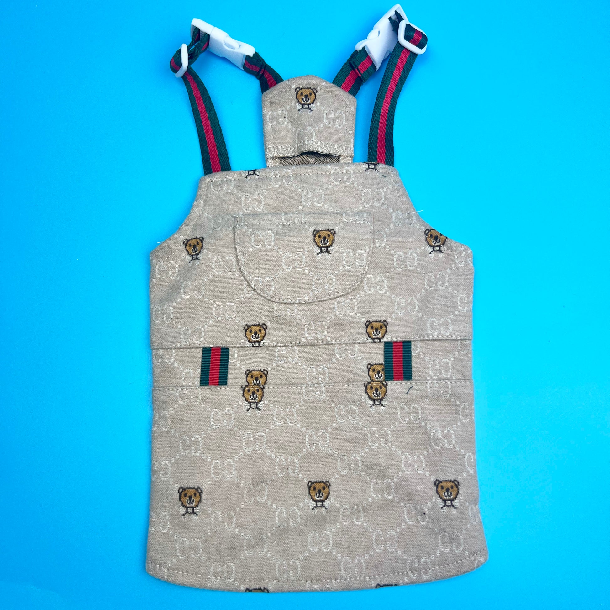 Pawcci Teddy Monogram Overall Dress Brown bearsupreme