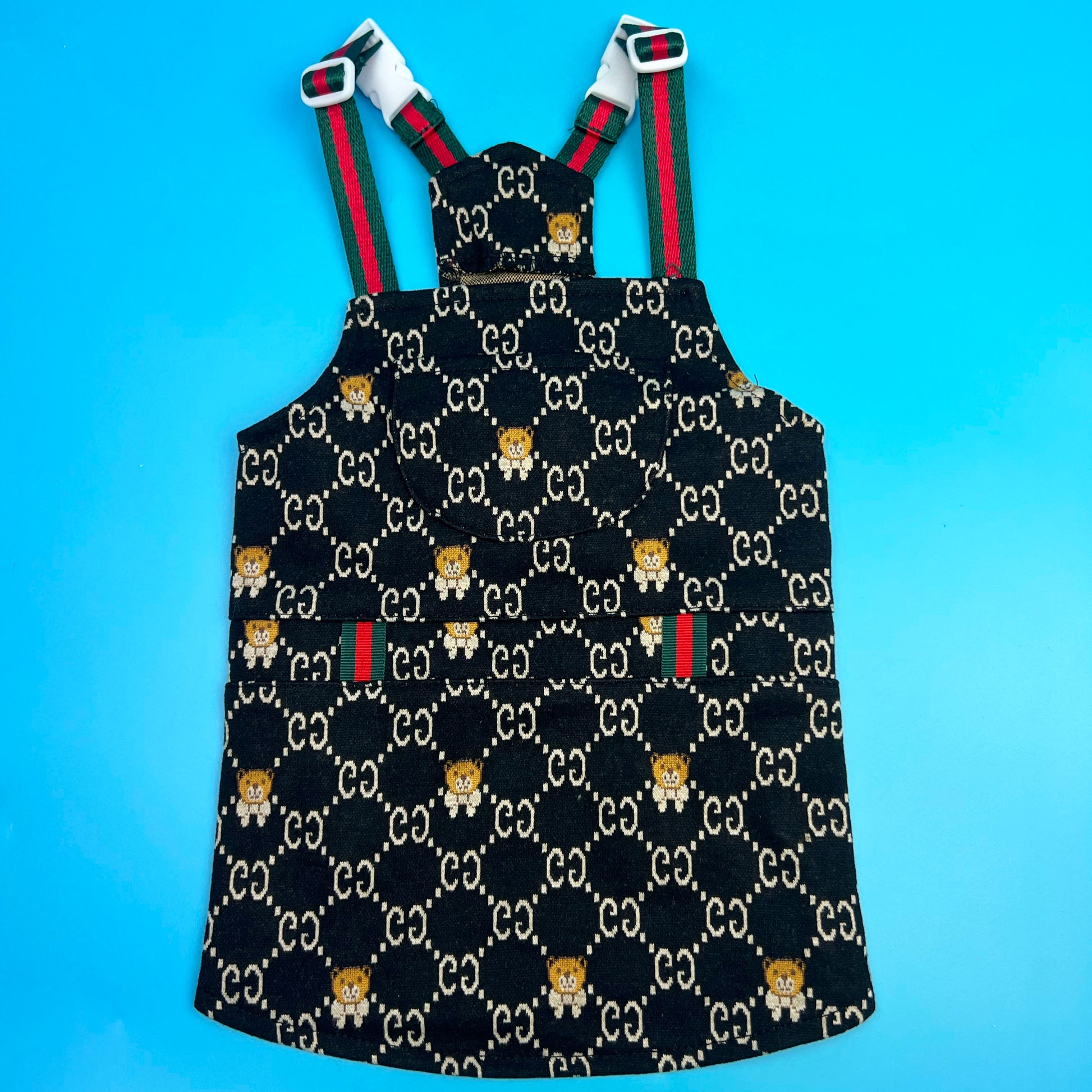 Pawcci Teddy Monogram Overall Dress Black bearsupreme