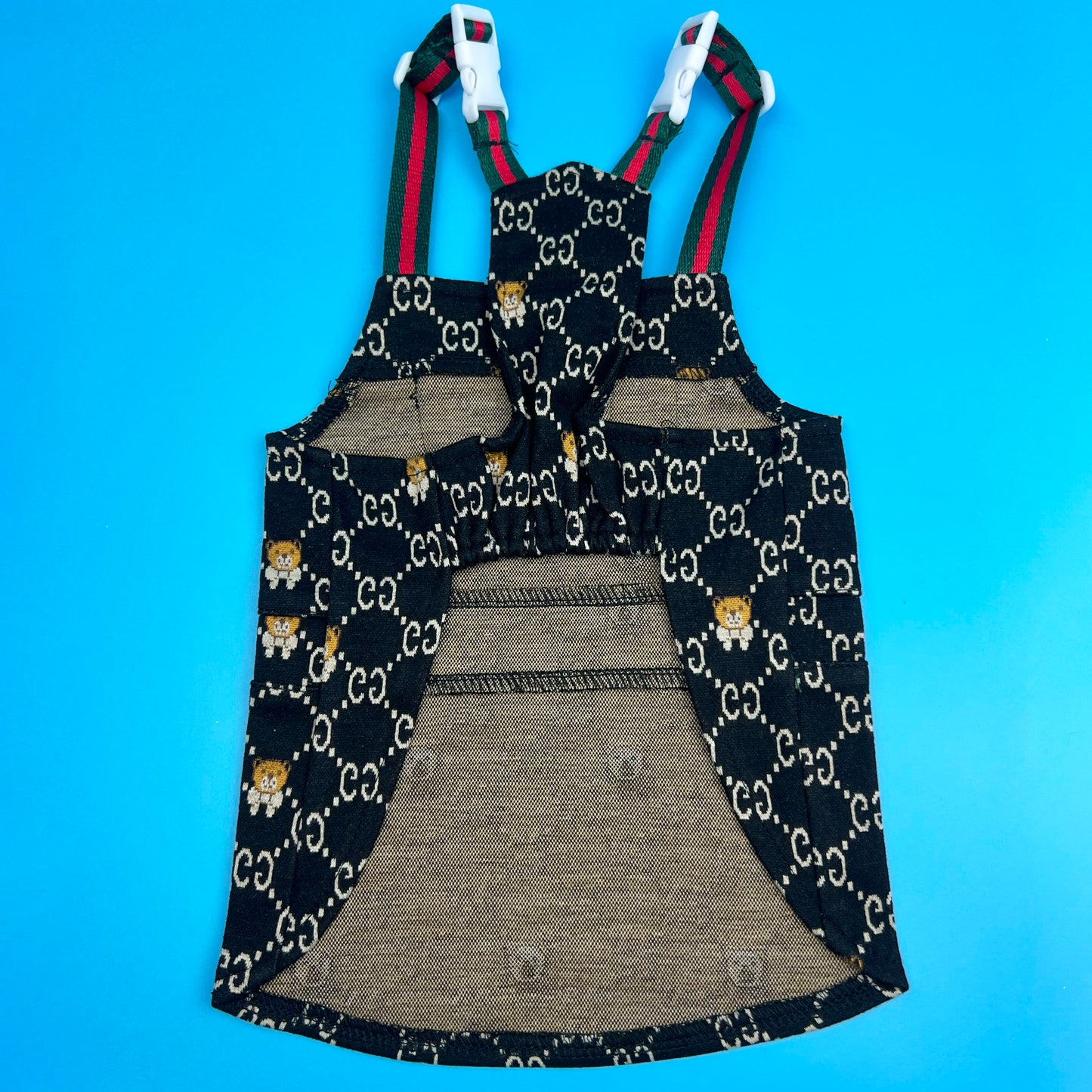 Pawcci Teddy Monogram Overall Dress Black bearsupreme